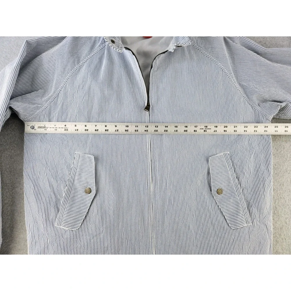 Vintage Izod Blue Striped Preppy Blue Full Zip Jacket Spring Summer Boating  XL‎